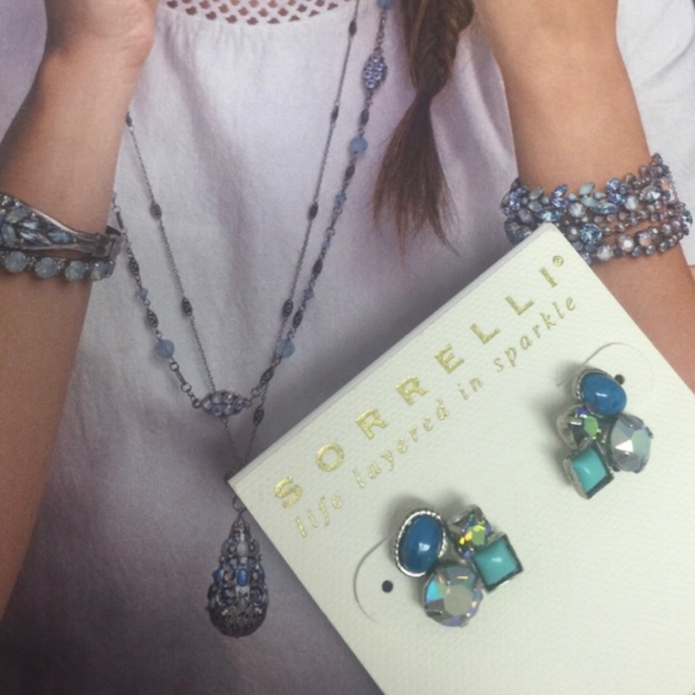 Sorrelli Little Semi Precious & Crystal Stud,NWT - Picture 7 of 10